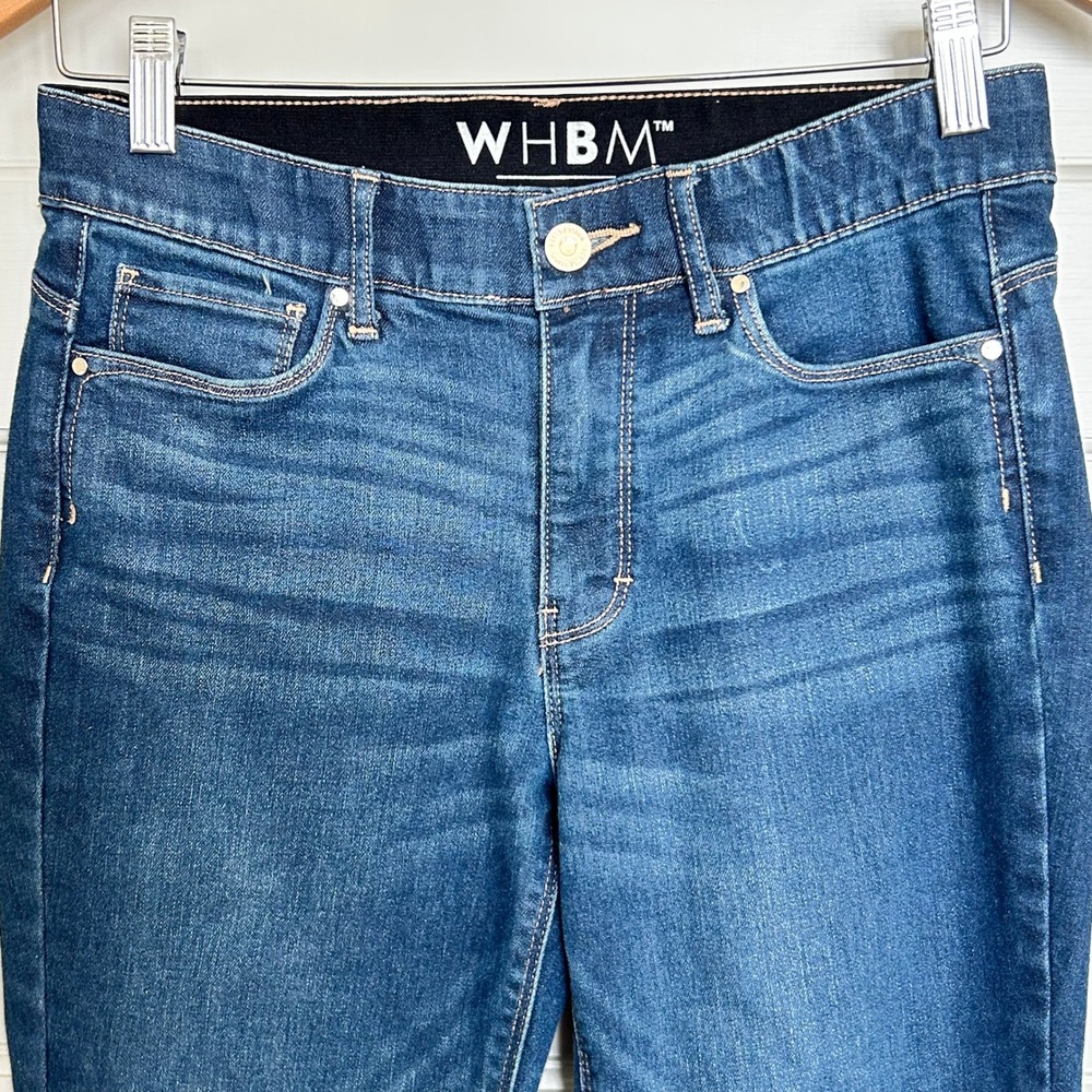 White House Black Market Slim Boot Jeans Size 6S(6P) Blue Denim Mid Rise Stretch